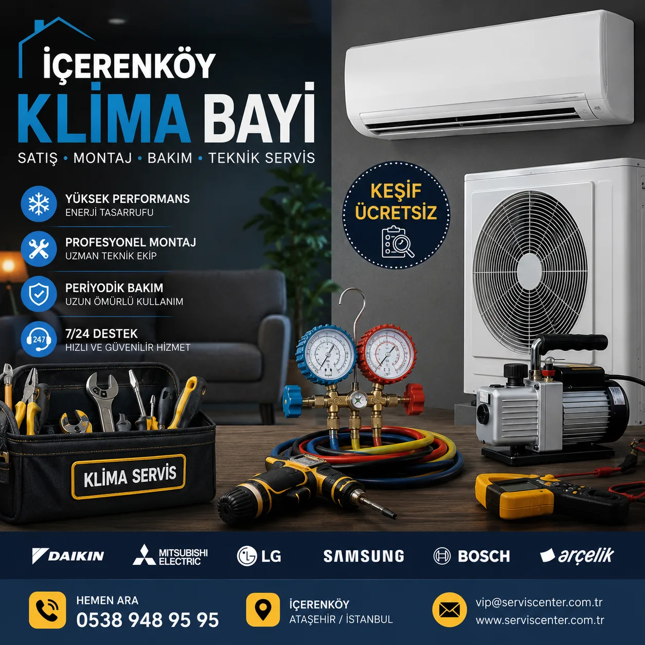 İçerenköy klima servisi