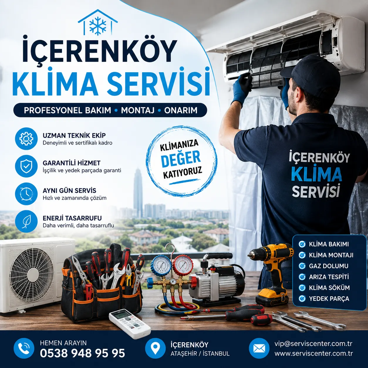 İçerenköy klima bakım hizmeti