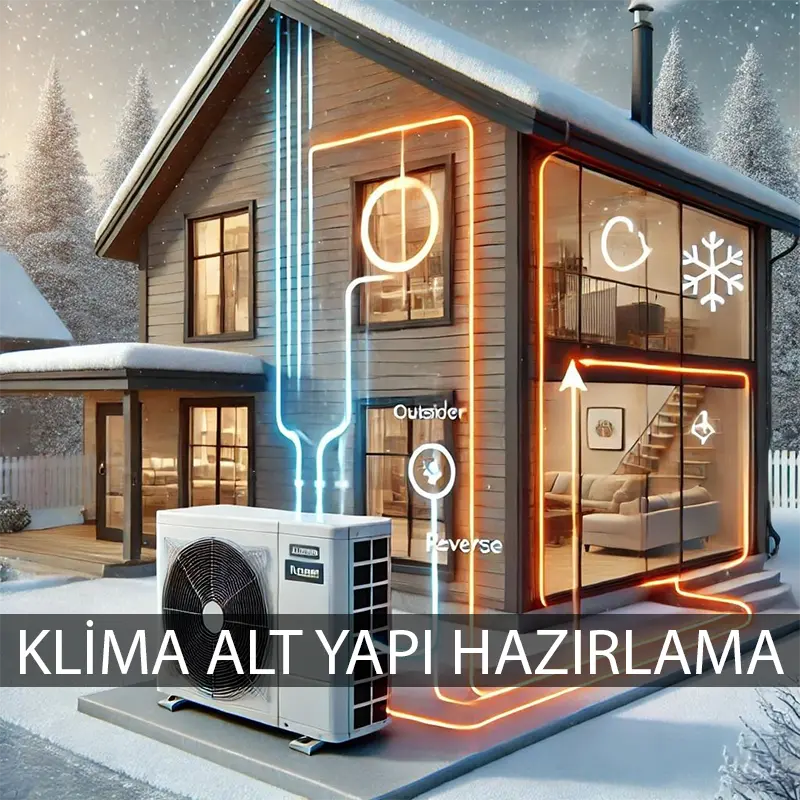 Klima alt yapı hazırlama ve sıva altı klima tesisatı çekme